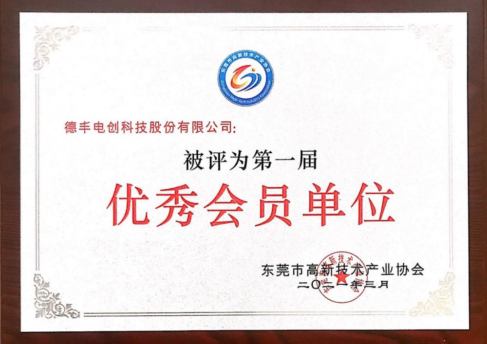 Excellent Member of Dongguan High-tech Industry Association